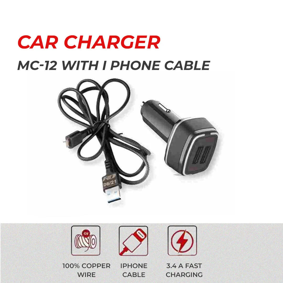 Car Charger Mc-12 With I Phone Cable