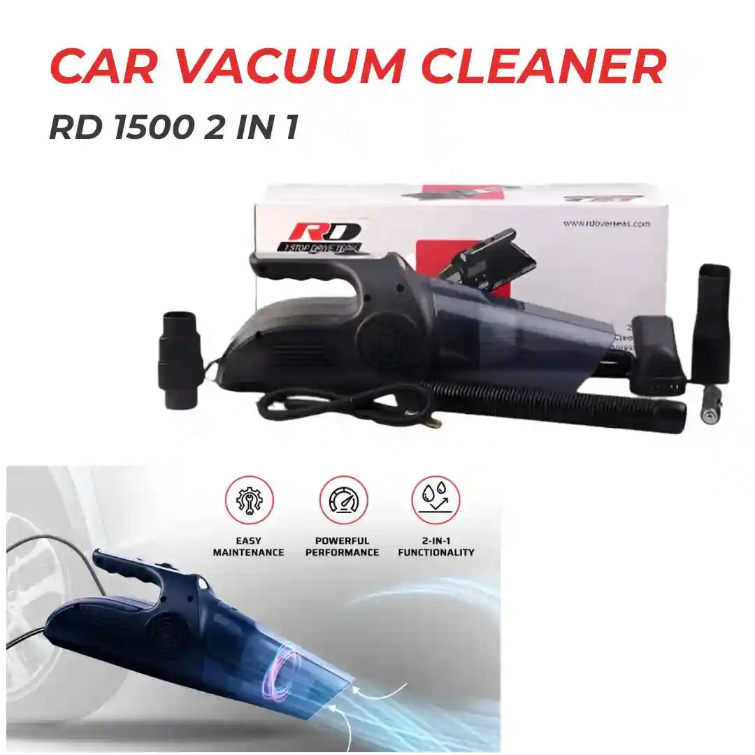 RD 2 in 1 Car Vacuum Cleaner with Tyre Inflator (1500)