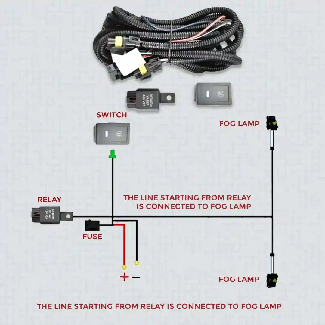 Fog light wiring kit parts