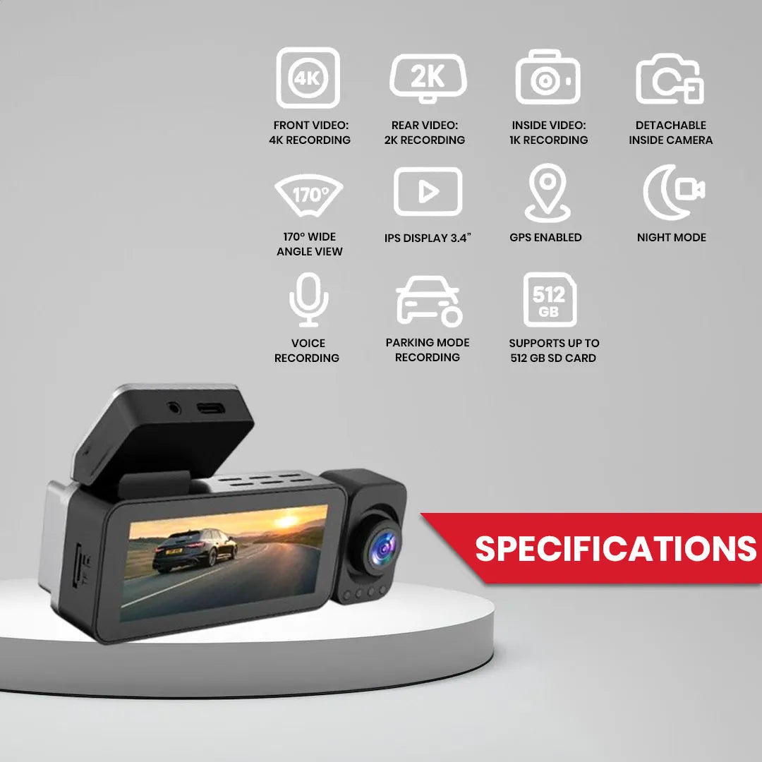 RD Dashcam DC 07S (3 Way)