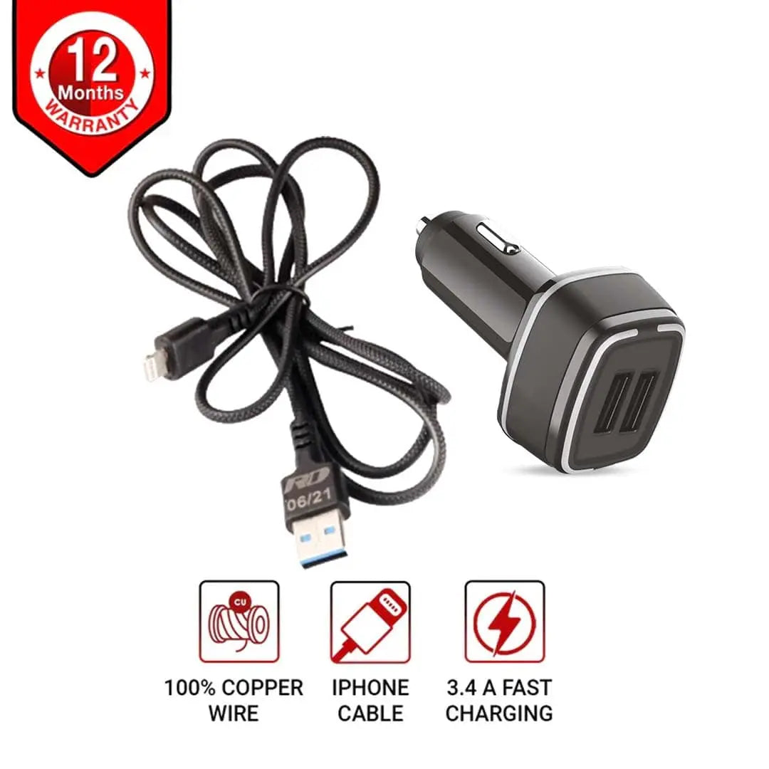 CAR CHARGER MC-12 WITH I PHONE CABLE - Image #1