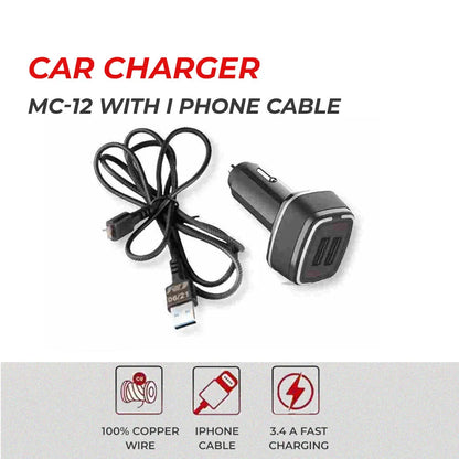 Car Charger Mc-12 With I Phone Cable