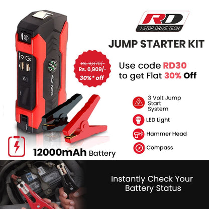 Jump Starter 4000 Amp 12V Lithium Car Battery Booster Pack, Portable Power  Bank Charger with 10W Wireless Charger and Jumper Cables for All Gas and  8-Liter Diesel Engines,4 LED Modes,LEZZYRUCK 