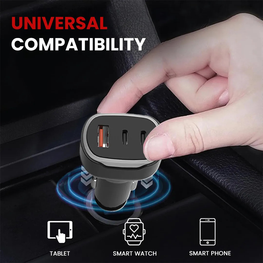 Pd Output Car Shop PD Car Charger, 100W Fast Charging with USB-C and USB-A – RD Overseas