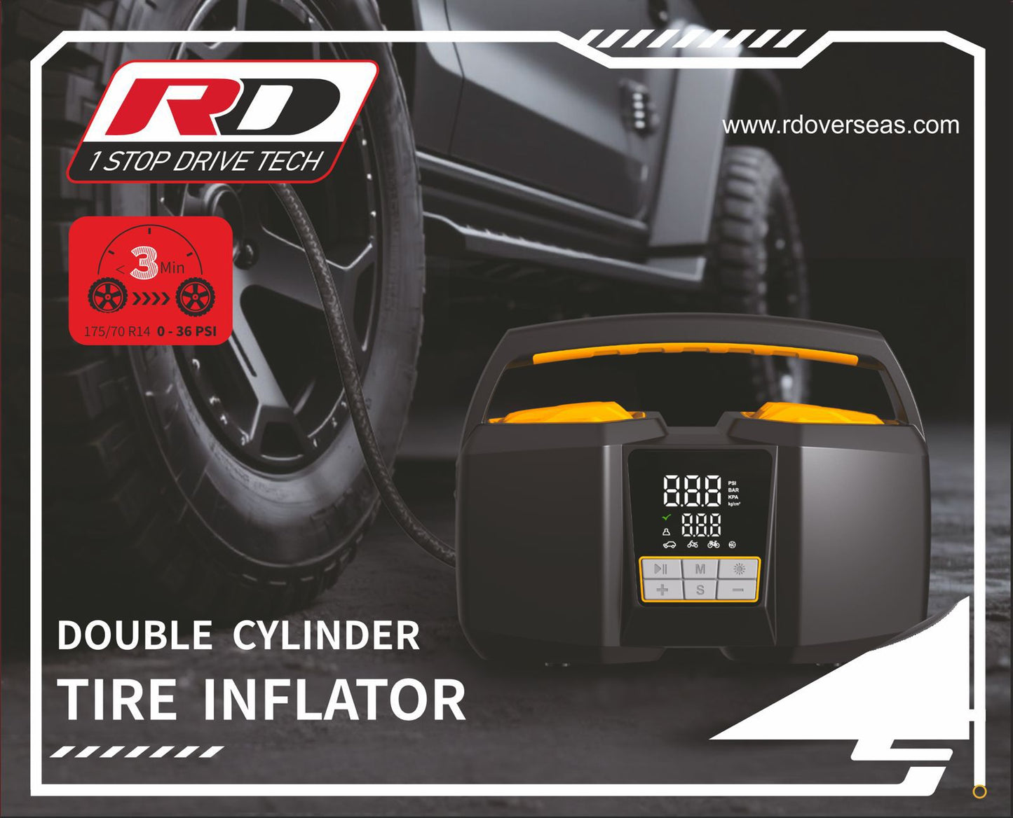 RD Double Cylinder Digital Tyre Inflator
