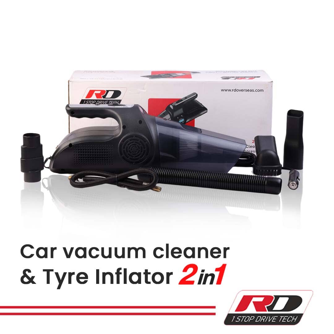 RD 1500 2 in 1 Car Vacuum Cleaner (with Tyre Inflator) 2 IN 1 VACUUM CLEANER & TYRE INFLATOR RD Overseas 